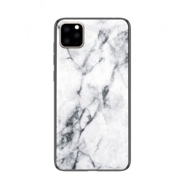 iPhone 11 Pro Max marble glass nugarėlė White