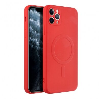 iPhone 11 PRO MAX raudona MagSilicone nugarėlė 1