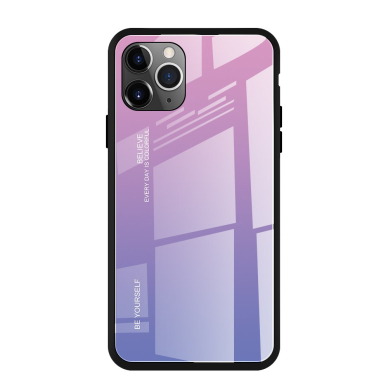 iPhone 11 Pro Max rausva+alyvinė tracy GLASS nugarėlė 1