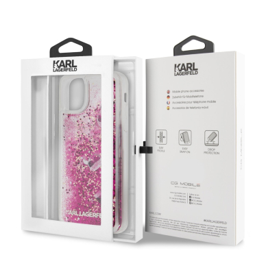 iPhone 11 PRO MAX rosegold Liquid Glitter KARL LAGERFELD nugarėlė 4
