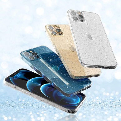 iPhone 11 PRO MAX clear Crystal Glitter nugarėlė 8