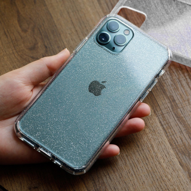 iPhone 11 PRO MAX clear Crystal Glitter nugarėlė 9