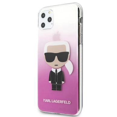 iPhone 11 PRO MAX skaidri-rožinė KARL LAGERFELD nugarėlė KLHCN65TRDFKPI