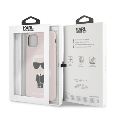 iPhone 11 PRO MAX šviesiai rožinė KARL LAGERFELD nugarėlė KLHCN65SLFKPI 4
