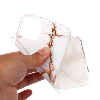 iPhone 11 Pro Max Tracy nugarėlė White&Brown Marble 2