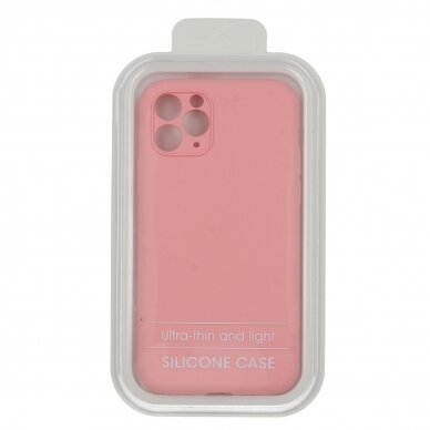 iPhone 11 Pro šviesiai rožinė no hole SILICONE nugarėlė 4