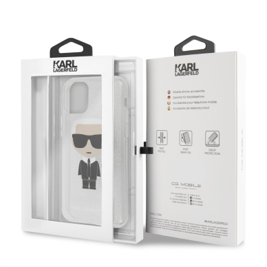 iPhone 11 sidabro sp. glitter KARL LAGERFELD nugarėlė KLHCN61TPUTRIKSL 6