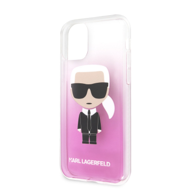 iPhone 11 skaidri-rožinė KARL LAGERFELD nugarėlė KLHCN61TRDFKPI 4