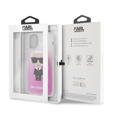 iPhone 11 skaidri-rožinė KARL LAGERFELD nugarėlė KLHCN61TRDFKPI 6