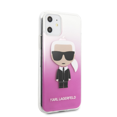 iPhone 11 skaidri-rožinė KARL LAGERFELD nugarėlė KLHCN61TRDFKPI 3