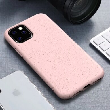 iPhone 11 šviesiai rožinė ECO wheat nugarėlė