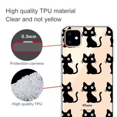 iPhone 11 Tracy clear nugarėlė Black Cats 1