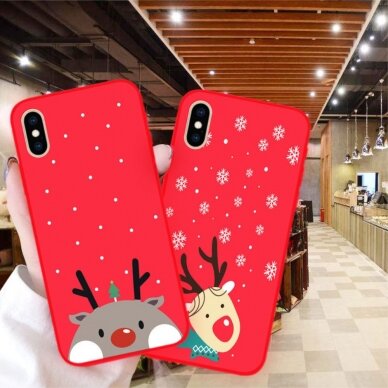 iPhone 11 Tracy nugarėlė Christmas Grey Deer raudona 2