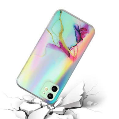 iPhone 11 Tracy nugarėlė LASER MARBLE Red/Yellow 1