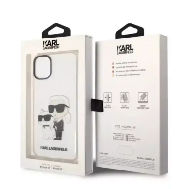 iPhone 11 transparent Glitter Kar&Choupette KARL LAGERFELD nugarėlė 2