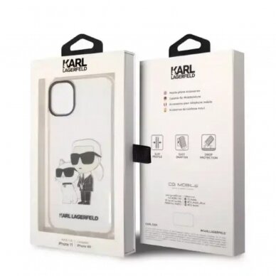 iPhone 11 transparent Glitter Kar&Choupette KARL LAGERFELD nugarėlė 2