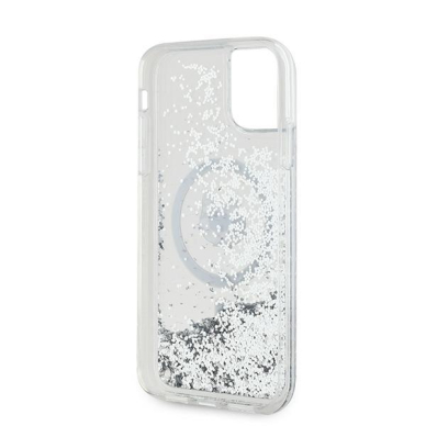 iPhone 11 Transparent Magsafe Liquid Glitter KC Heads KARL LAGERFELD nugarėlė 6