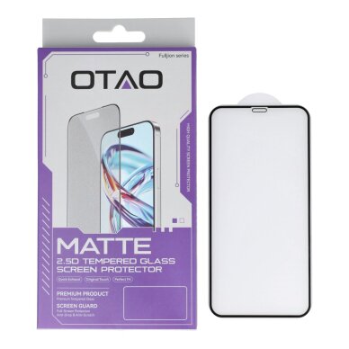 iPhone 11 / XR black pilnas OTAO MATTE apsauginis stiklas 1