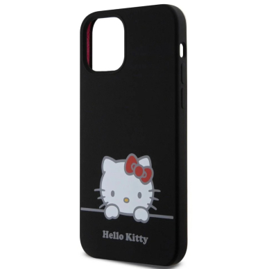 iPhone 12 / 12 PRO Black Liquid Silicone Daydreaming Logo HELLO KITTY nugarėlė 3