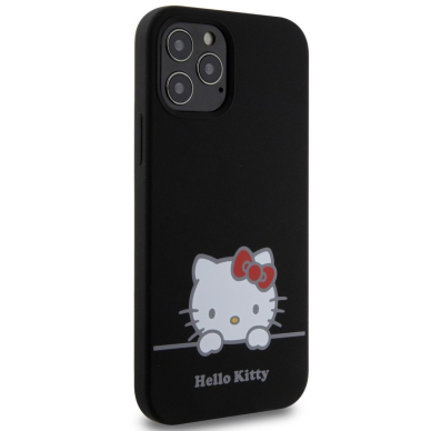 iPhone 12 / 12 PRO Black Liquid Silicone Daydreaming Logo HELLO KITTY nugarėlė 1