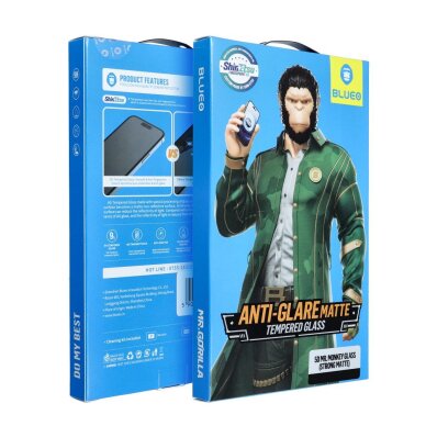 iPhone 12 / 12 PRO black pilnas Mr. Monkey 5D MATTE stiklas 5