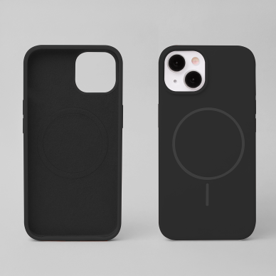 iPhone 12 / 12 PRO black SLIM SILICONE MagSafe nugarėlė 2