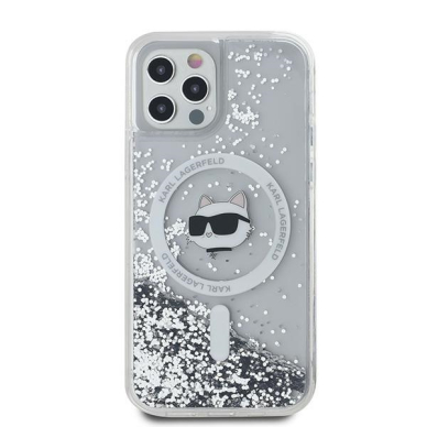 iPhone 12 / 12 PRO Transparent Magsafe Liquid Glitter KC Heads KARL LAGERFELD nugarėlė 2