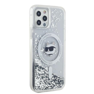 iPhone 12 / 12 PRO Transparent Magsafe Liquid Glitter KC Heads KARL LAGERFELD nugarėlė 3