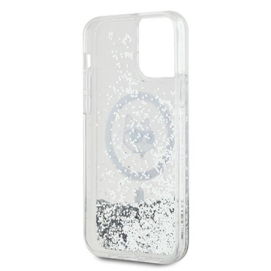 iPhone 12 / 12 PRO Transparent Magsafe Liquid Glitter KC Heads KARL LAGERFELD nugarėlė 6