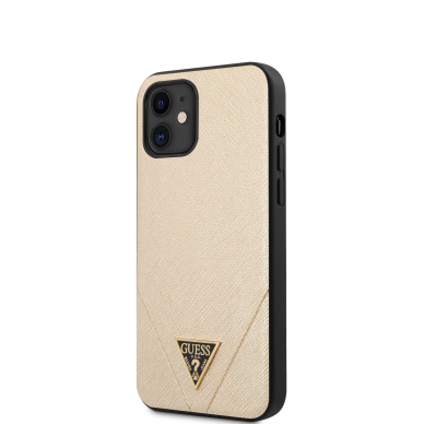 iPhone 12 MINI aukso spalvos GUESS nugarėlė GUHCP12SVSATMLLG 3