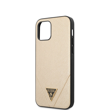 iPhone 12 MINI aukso spalvos GUESS nugarėlė GUHCP12SVSATMLLG 5