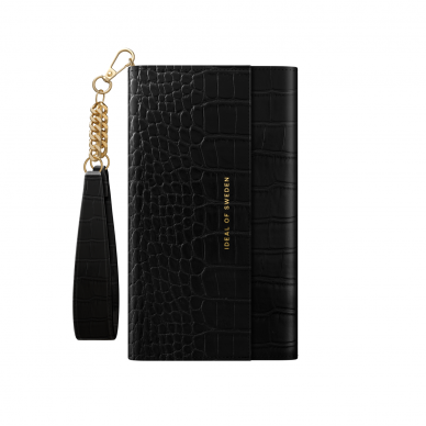 iPhone 12 MINI iDeal Of Sweden dėklas Signature Clutch Jet Black Croco