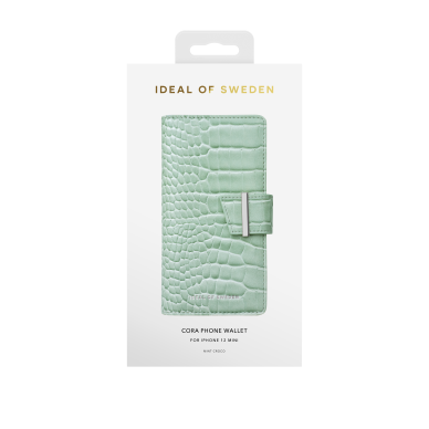 iPhone 12 MINI iDeal Of Sweden dėklas Wallet Mint Croco 2 iPhone 12 MINI iDeal Of Sweden dėklas Wallet Mint Croco 2