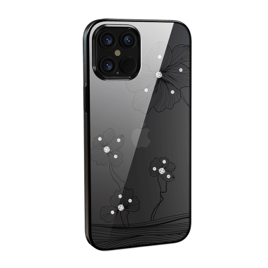 iPhone 12 mini juoda Crystal Flora Devia nugarėlė 1