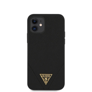 iPhone 12 MINI juoda GUESS nugarėlė GUHCP12SVSATMLBK 2