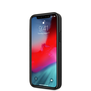 iPhone 12 MINI juoda GUESS nugarėlė GUHCP12SVSATMLBK 1