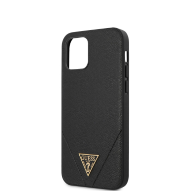 iPhone 12 MINI juoda GUESS nugarėlė GUHCP12SVSATMLBK 5