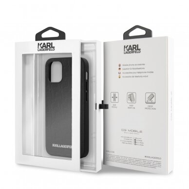 iPhone 12 MINI juoda KARL LAGERFELD nugarėlė KLHCP12SPUKBK 2