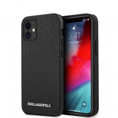 iPhone 12 MINI juoda KARL LAGERFELD nugarėlė KLHCP12SPUKBK