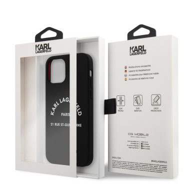 iPhone 12 MINI juoda KARL LAGERFELD nugarėlė KLHCP12SSLSGRBK 7