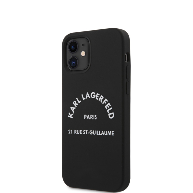 iPhone 12 MINI juoda KARL LAGERFELD nugarėlė KLHCP12SSLSGRBK 3