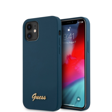 iPhone 12 MINI mėlyna GUESS nugarėlė GUHCP12SLSLMGBL
