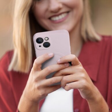 iPhone 12 MINI pink MagSilicone nugarėlė 1
