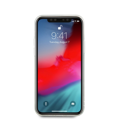 iPhone 12 MINI raudona GUESS nugarėlė GUHCP12SGLHFLRA 2