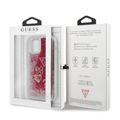 iPhone 12 MINI raudona GUESS nugarėlė GUHCP12SGLHFLRA 3