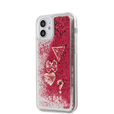 iPhone 12 MINI raudona GUESS nugarėlė GUHCP12SGLHFLRA 1