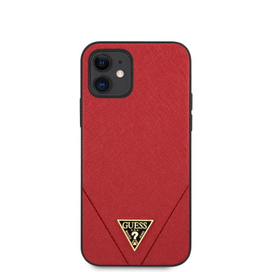 iPhone 12 MINI raudona GUESS nugarėlė GUHCP12SVSATMLRE 2