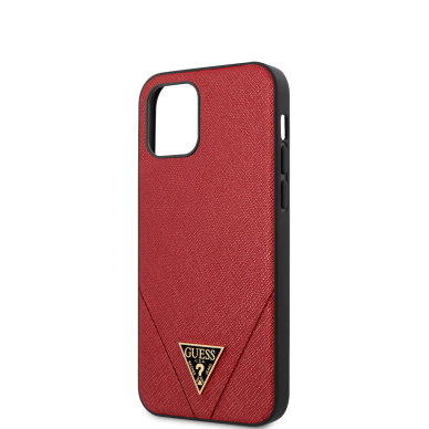 iPhone 12 MINI raudona GUESS nugarėlė GUHCP12SVSATMLRE 5