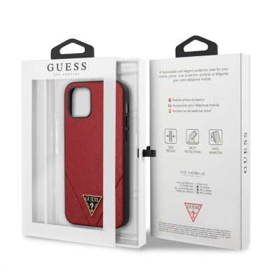 iPhone 12 MINI raudona GUESS nugarėlė GUHCP12SVSATMLRE 7
