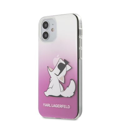 iPhone 12 MINI skaidri-rožinė KARL LAGERFELD nugarėlė KLHCP12SCFNRCPI 1